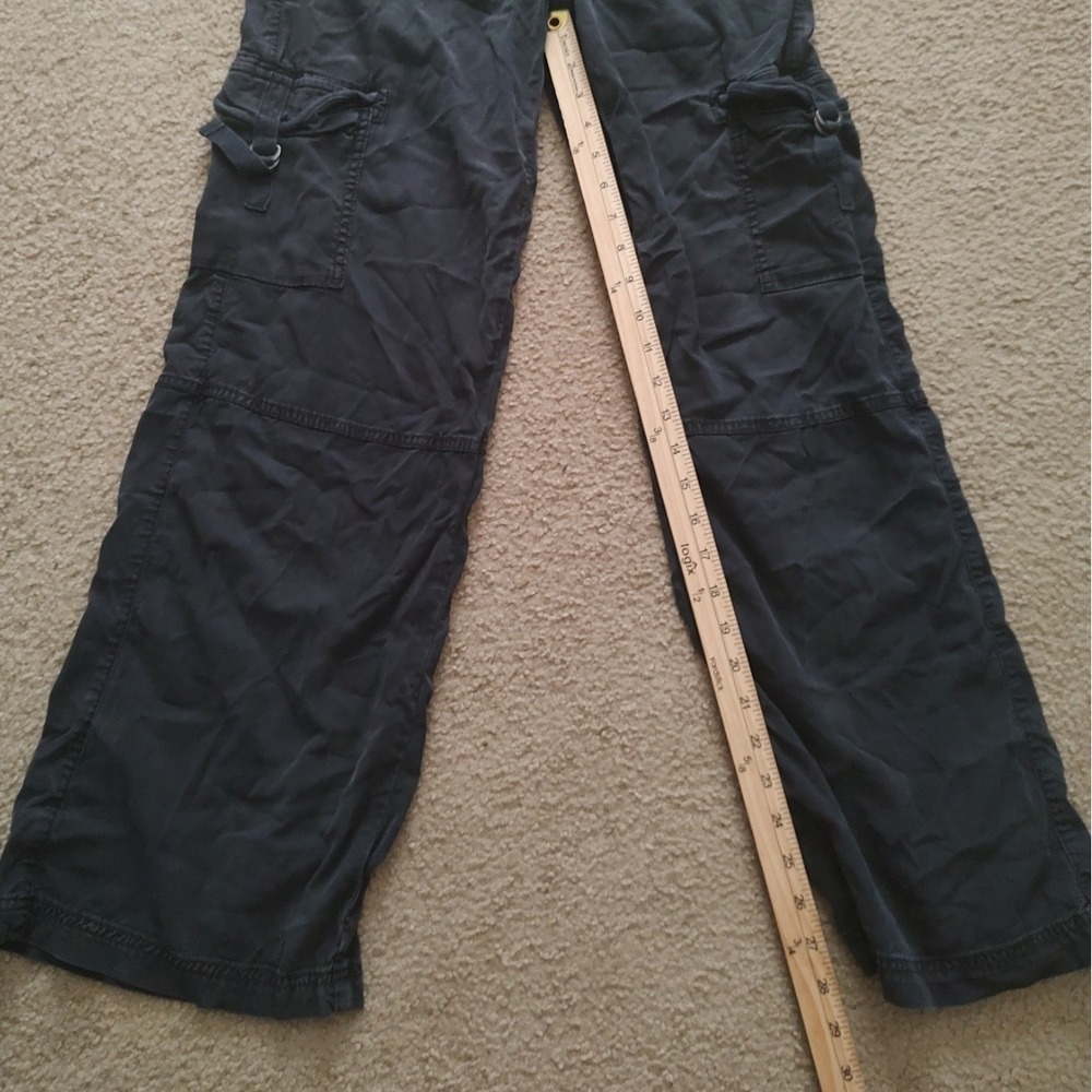 American Eagle Cargo Pants Womens Faded Black Utility Pocket Relaxed Fit